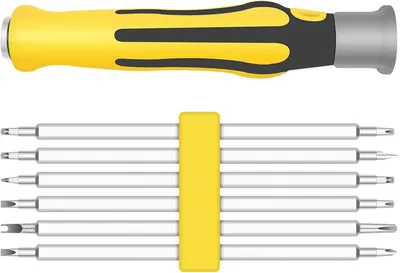 Produktbild von 6 Stücke Multibit Schraubendreher Set Feinmechaniker Schraubendreher Set,Uhrmacherwerkzeug Set, Brillen und Uhrmacher Repair Gläser Kleine Schraubenzieher Präzisionsschraubendreher