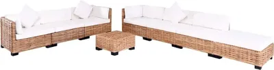 Produktbild von vidaXL Sofagarnitur 27-tlg. Natürliches Rattan