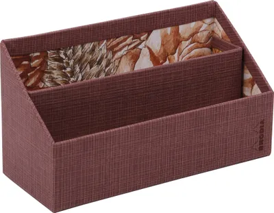 Produktbild von Rhodia 120037C - Rhodia ORANGE Botanique - Briefablage / Organizer, ideal für den Schreibtisch 25x10x14 cm, Kunstleder, leicht und tragbar, Amarant, 1 Stück