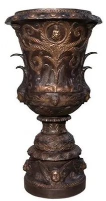 Produktbild von Riesiger Barock Bronze Blumenkübel Pflanzenkübel Jugendstil H 112 x 61 x 61 cm - Luxus Wohndeko