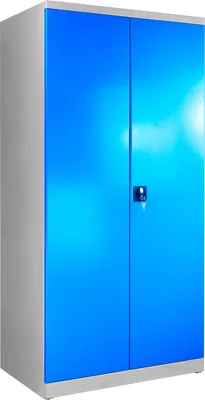 Produktbild von ADB Flügeltürenschrank mit 4 Fachböden (BxHxT) 920 x 1950 x 600 mm Lichtgrau / Lichtblau