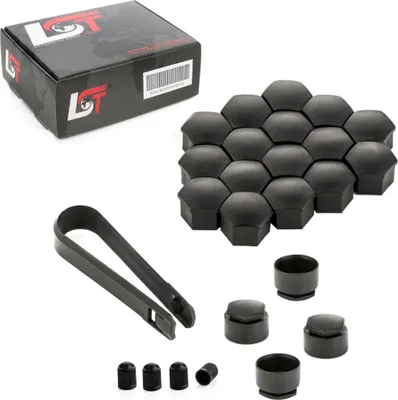Produktbild von 20x Radschraubenkappen diebstahlhemmend 17 mm schwarz für VW SEAT SKODA