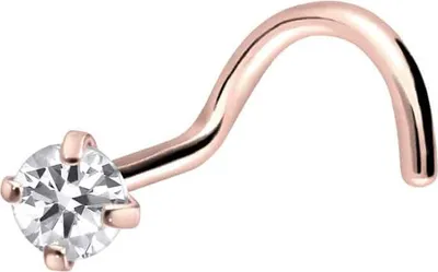 Produktbild von Nasenpiercing, Nasenstecker Titan Nasenstecker Spirale EINGEFASSTER KRISTALL