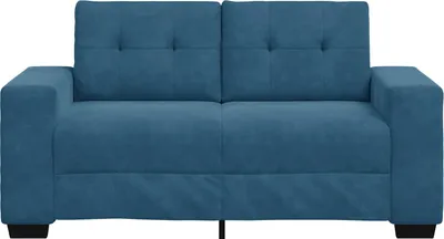 Zdjęcie produktu dla Sofa dwuosobowe, kolor niebieski, 160 cm, obita welurem (vidaXL)