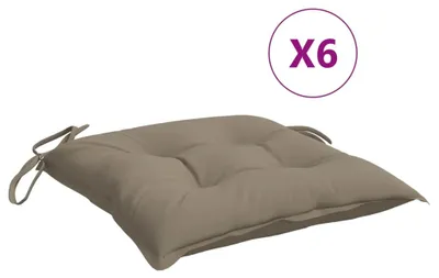Image de vidaXL Coussin de chaise 6 pcs. Taupe 40x40x7 cm Tissu Oxford