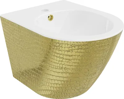 Image de Bidet suspendu Mexen Lena, blanc/or motif peau de poisson - 35224808