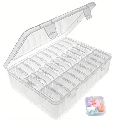 Produktbild von 30 kleine Aufbewahrungsboxen, Sortierboxen, transparente Kunststoffboxen mit Deckel, kleine Sortierboxen für Kleinteile wie Perlen, Pillen und Bastelmaterialien