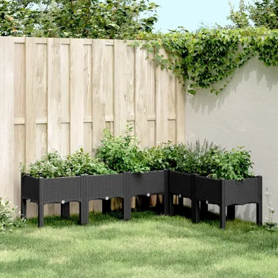 Produktbild von CLORIS Pflanzkasten mit Beinen Schwarz 160x120x42 cm PP 367908