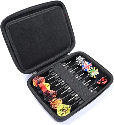 Productafbeelding van Dartpijlen Koffer - Harde Tas - Dartspullen Opbergen - Ruimte voor 9 Darts - 24 x 18 x 6 cm