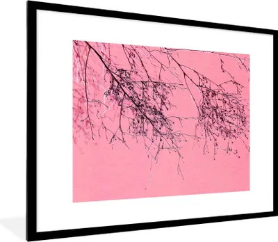 Produktbild von MuchoWow® Gerahmtes Poster Blumen - Zweige - Sommer 80x60 cm - Poster mit Schwarzem Bilderrahmen Wandposter Rahmen Foto Bilder - Schlafzimmer-Dekorationen - Fotoposter