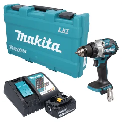 Image de Perceuse-visseuse à percussion sans fil Makita DHP 489 RT1K 18 V 73 Nm sans balais + 1 batterie 5,0 Ah + chargeur + mallette