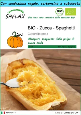 Immagine prodotto di SAFLAX Set regalo -- Zucca - Spaghetti - 5 semi - Cucurbita