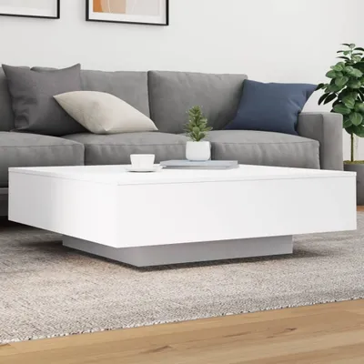 Produktbild von Konferenčný stolík s LED svetlami biely 100x100x31 cm