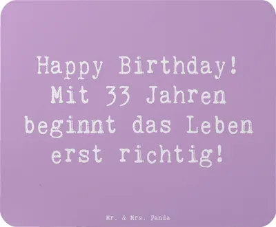 Produktbild von Mr. & Mrs. Panda Mousepad Spruch 33. Geburtstag - Lavendeltraum - Geschenk, neues Lebensjahr, mauspad laptop, Geburtstagsgeschenk, Mouse Pad, einzigartiges, Alter, Erfolg