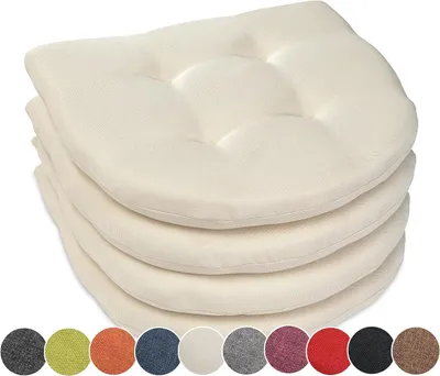 Produktbild von sunnypillow 4er Set Stuhlkissen 40x40 cm Polsterauflage 5cm dick Auflage für Stühle/Bänke in Haus und Garten Sitzkissen Sitzauflage Stuhlauflage Gartenkissen Esszimmerstuhl oder Küche  Ecru