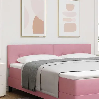Image de Tête de lit LED avec bandes LED Rose 180 cm Velours