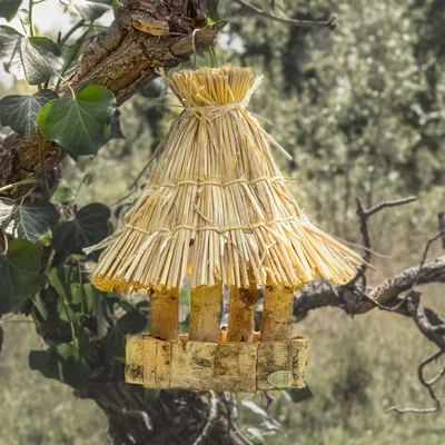 Produktbild von Futterstation aus Birke, Vogelhaus für Winterfütterung, Vogelfutterhaus
