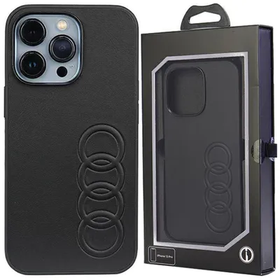 Produktbild von Audi Kunstleder iPhone 13 Pro / 13 6,1  schwarz/schwarz Hardcase AU-TPUPCIP13P-TT/D1-BK Handyhülle