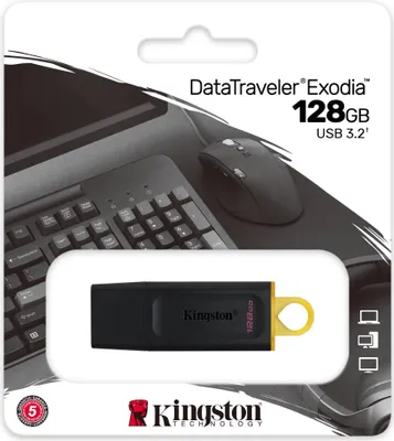 Immagine prodotto di Kingston | DataTraveler Exodia | 128 GB | USB 3.2 | Czarny
