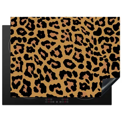 Produktbild von KitchenYeah© Herdabdeckplatte Panther Druck - Tiere - Braun , 70x52cm, Küche Deko, Glaskeramikkochfeld Herdabdeckung, Abdeckplatte fùr Kochfeld