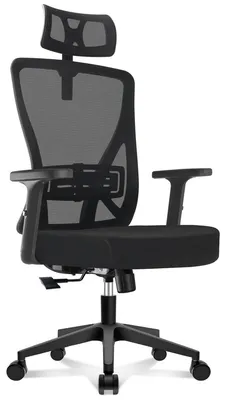 Productafbeelding van Bureaustoel ergonomisch - Mesh - Zwart - Verstelbare lendensteun - 150 kg