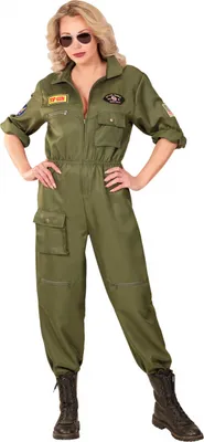 Produktbild von Luftwaffen Kampfjet Pilotin Frauenkostüm für Fasching & Motto Party Größe: M