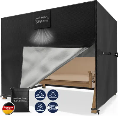 Produktbild von Kingsleeve® Hollywoodschaukel Abdeckung 3-Sitzer 210x150x150cm Winterfest Abdeckplane Wasserdicht Schutzhülle Gartenmöbel Abdeckhaube Schaukel