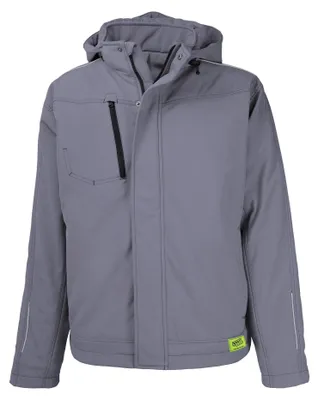 Productafbeelding van TMG KULT WORKER Heren softshell werkjas, winddicht met reflecterende biezen, maat 3XL, lichtgrijs