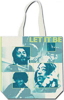 The Beatles - Tote bag, potlač na zadnej strane, bavlna RO11280 (jedna veľkosť) (biela/modrá)