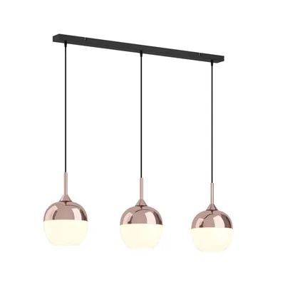 Produktbild von Lindby Pendellampe Rangina, 100 cm, kupfer, 3-flammig, Glas