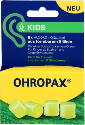 Produktbild von OHROPAX Kids Silikon Vor-Ohr Stöpsel, 8 St. Ohrstöpsel
