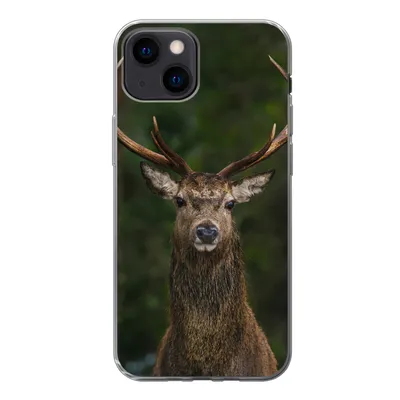 Produktbild von MuchoWow® Handyhülle Schutzhülle Hülle für iPhone 13 mini Hirsch - Geweih - Natur Silikon Softcase Handy Hülle - Softcase