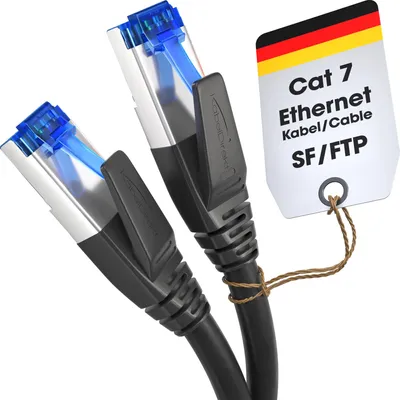 Produktbild von KabelDirekt – Cat-7-Netzwerkkabel – 2m – 10 Gigabit, RJ45, Schwarz