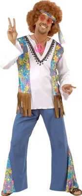 Produktbild von Hippie Herrenkostüm 70er bunt
