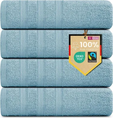 Produktbild von 4er Set Handtücher Plain hellblau 50x100 : Hellblau : 50x100
