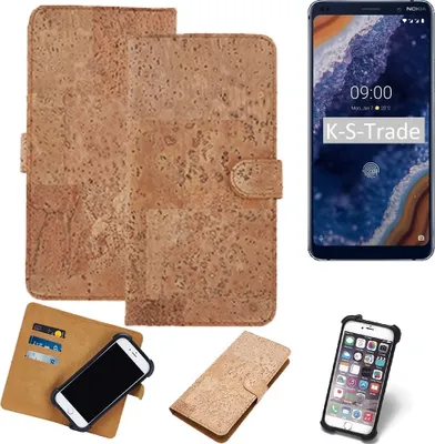 Produktbild von K-S-Trade Hülle kompatibel mit Nokia 9  Kork Handyhülle Cover  Schutzhülle TPU Case Bumper in Hellbraun, (1x)