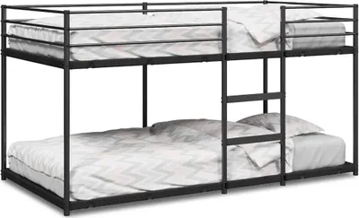 Image de vidaXL Lit superposé sans matelas noir 100x200 cm acier