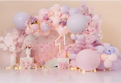 Imagen del producto de Fondo para fotografía, globos rosas y morados, 180 x 120 cm, ideal para fotos de cumpleaños