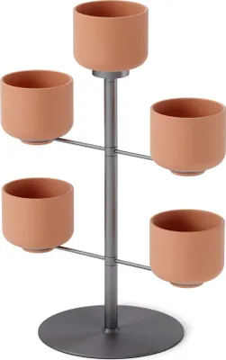 Produktbild von Umbra Blumenständer Terrapotta, mit 5 Übertöpfen 7.5 cm, Blumentopf, Metall, Terracotta, 1015664-624