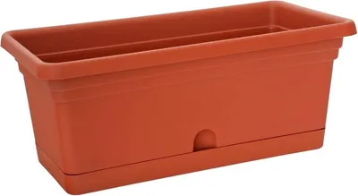 Produktbild von Blumentopf ICS MELISSA 40x20x16 cm, 6 Liter, Blumenkasten, mit Untersetzer