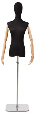Zdjęcie produktu dla Manekin regulowany, wysokość 165-213 cm, damski, wykonany z tworzywa PP, kolor czarny