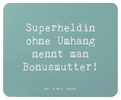 Produktbild von Mr. & Mrs. Panda Mauspad Spruch Bonusmutter Superheld - Meeresbrise - Geschenk, Mouse Pad, computer, Familie, Unterstützung, mousepad, Superheldin, Anerkennung, Verwandte