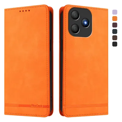 Produktbild von Hülle für Blackview Wave 9C, Retro Kunstleder Ständer Klapphülle mit Kartenfächer und Magnetische Orange