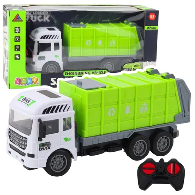 Obrázok produktu pre Diaľkovo ovládané smetiarske auto RC, svetlozelené, mierka 1:24