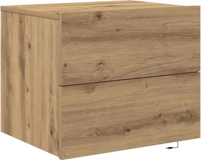 Produktbild von Möbel Nachtschrank - Nachttisch - Beistelltisch für Schlafzimmer - Artisan-Eiche 50 x 39 x 41 cm Holzwerkstoff - Nachttische & -schränke CLORIS9080705
