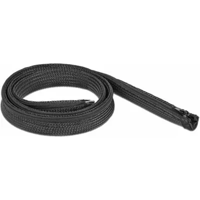 Produktbild von DeLOCK Geflechtschlauch mit Reißverschluss hitzebeständig 1 m x 20 mm schwarz, Schwarz, Polyester, -50 - 150 °C, 1 Stück(e), China, 2 cm