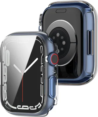 Produktbild von Hülle Schutzglas Panzerfolie Case Display Für Apple iWatch Series 7 45mm Weiss