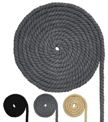 Produktbild von Baumwollkordel für DIY-Projekte, verschiedene Größen, grau, 10 mm (4 m)