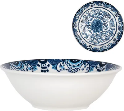 Produktbild von Clayre & Eef Schale 350 ml Weiß Blau Keramik