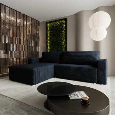 Produktbild von Masseno Ecksofa CALTI T mit Schlaffunktion L-Form, Sofa mit Bettkasten, Wohnzimmersofa, Couch, Soffa, Bettsofa, Couchgarnitur- Schwarz, TILIA 100